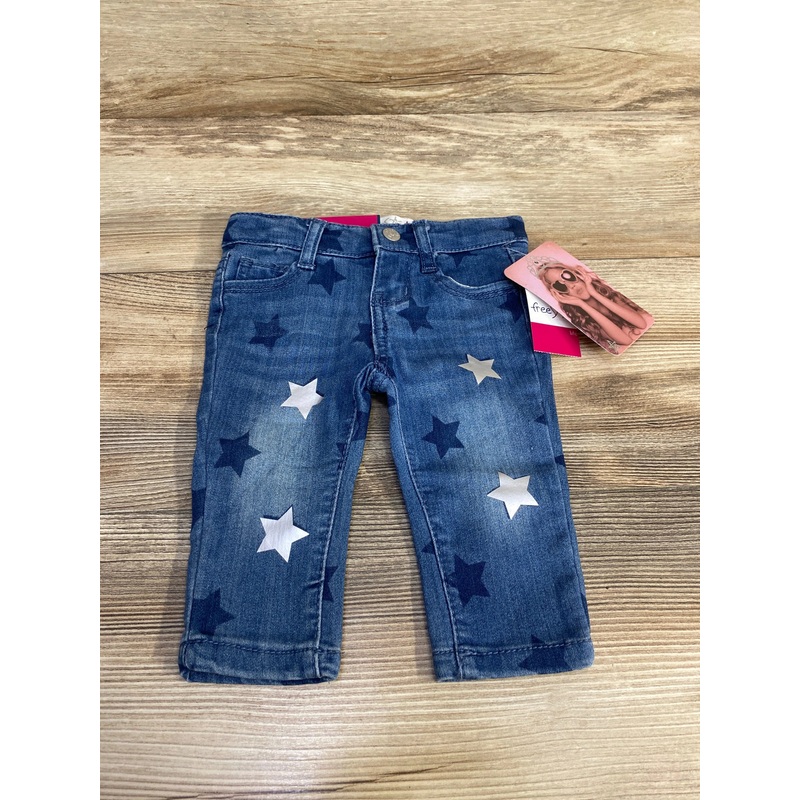 NEW Freestyle Star Print Jeans Blue sz 0-3m Blue Newborn