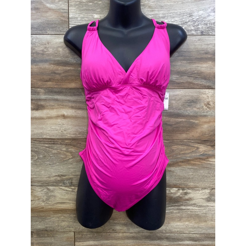 NEW Gap Maternity 1pc Strappy V-Neck Swimsuit Pink sz Large Pink Maternity Large