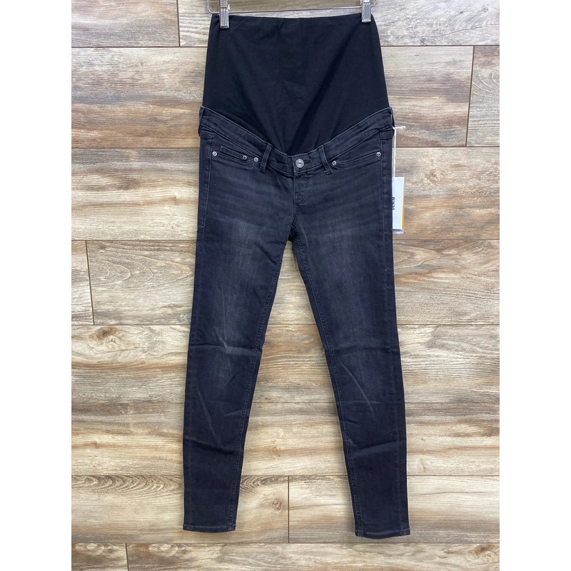 NEW H&M Mama High Rib Skinny Jeans Black sz XS Black Maternity XS