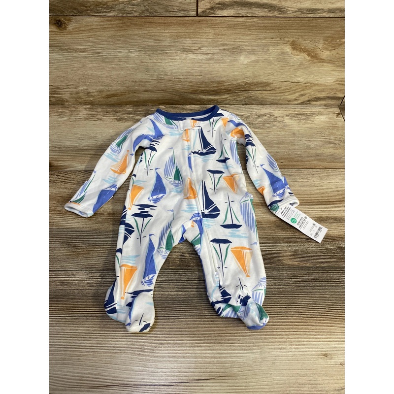NEW Just One You Sailboats Sleeper White sz Newborn White Newborn