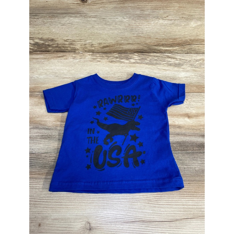 Rabbit Skins Rawrrr! In The USA Shirt Blue sz 12m Blue 12m