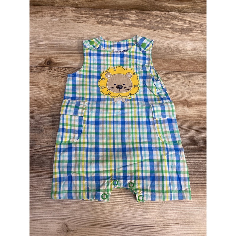 Vitamins Baby Plaid Romper Green sz 3m Green 3m