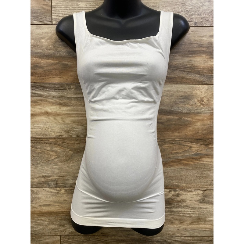 Blanqi Maternity Belly Support Tank Top White sz Medium White Maternity Medium