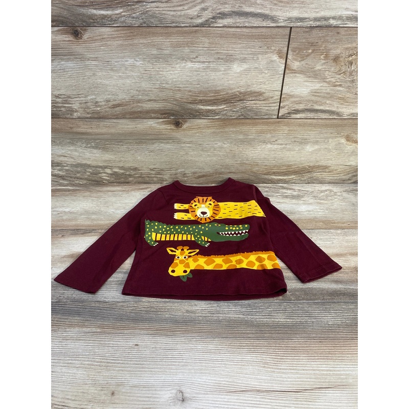 Children’s Place Animal Print Shirt Burgundy sz 2T Red 2T