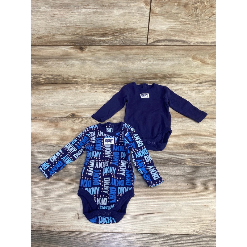 DKNY 2pk Long Sleeve Bodysuits Navy sz 0-3m Navy Newborn