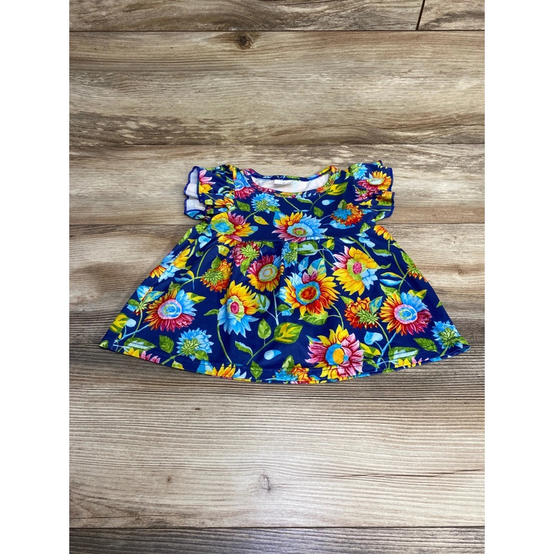 Floral Print Top Blue sz 12-18m Blue 12m