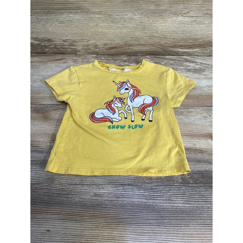 H&M Unicorn Grow Slow Shirt Yellow sz 2T Yellow 2T
