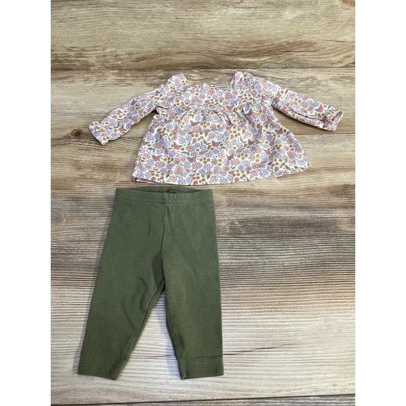 Just One You 2pc Floral Top & Leggings White sz Newborn White Newborn