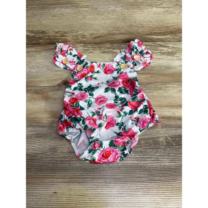 Kids Tales Floral Ruffle Romper White sz 12-18m White 12m