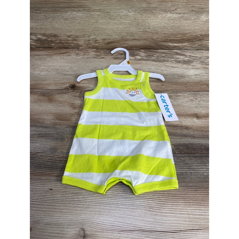 NEW Carter’s Striped Short Romper Green sz Newborn Green Newborn