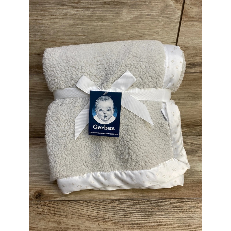 NEW Gerber Gray Moon & Stars Baby Blanket