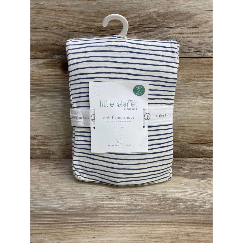 NEW Little Planet Organic Crib Fitted Sheet in Painterly Stripes
