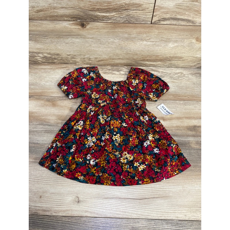 NEW Old Navy Floral Cinched Waist Dress Red sz 18-24m Red 18m