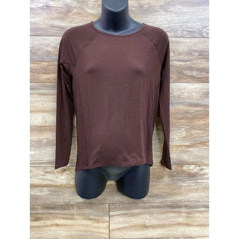 NWOT Gap Maternity Breathe Long Sleeve Shirt Brown sz XS Brown Maternity XS