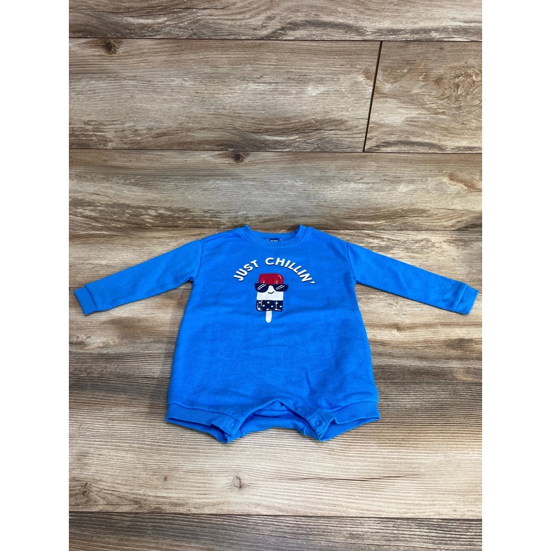 Old Navy Just Chillin’ Sweatshirt Romper Blue sz 18-24m Blue 18m