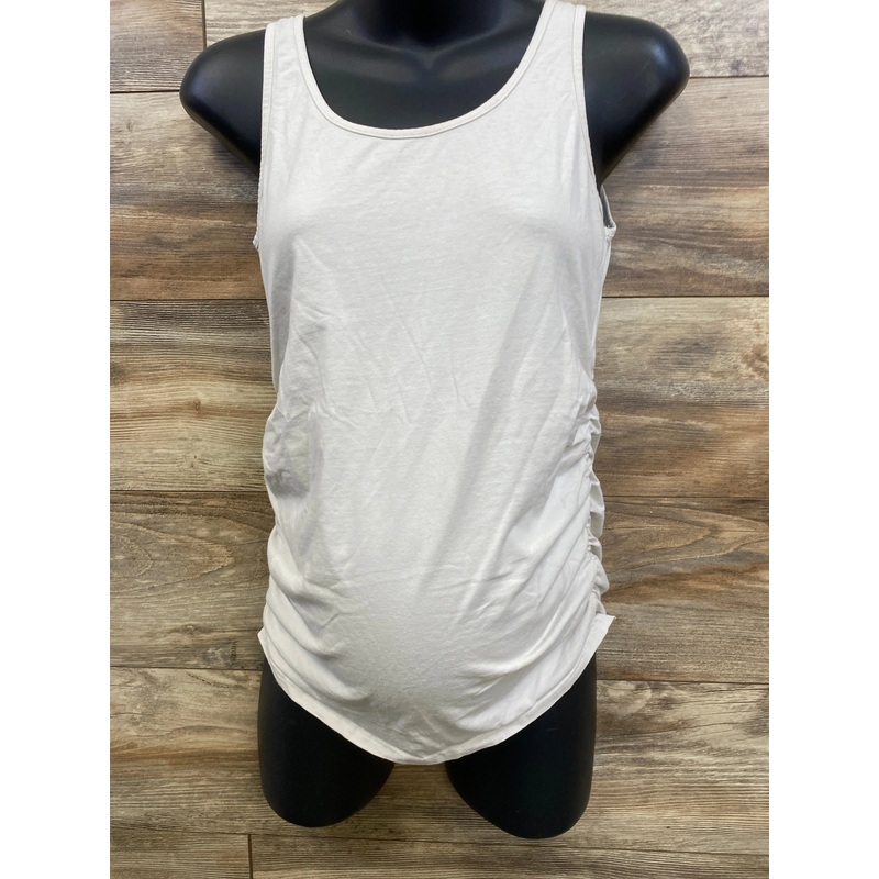 Ruched Maternity Tank Top White sz Small White Maternity Small