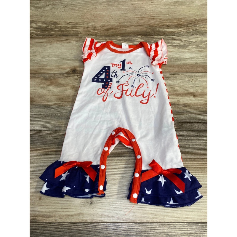 Shein My 1st 4th Of July Romper White sz 1-3m White Newborn