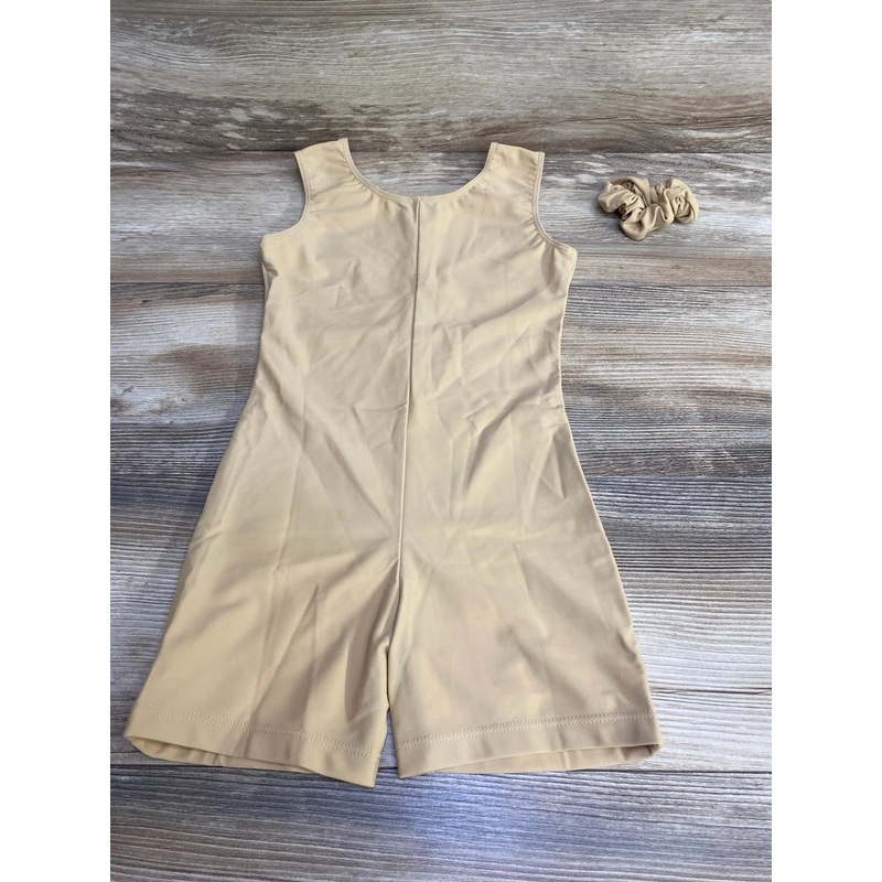 Speerise 2pc Unitard & Scrunchie Nude sz 4-6 Tan 4T