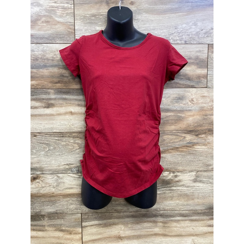 Bearsland Ruched Shirt Red sz Medium Red Maternity Medium