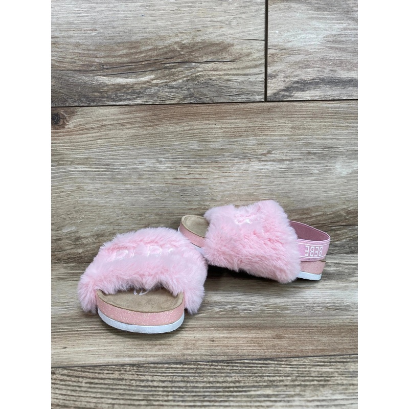 Bebe Pink Faux Fur Sandals Sz 6c