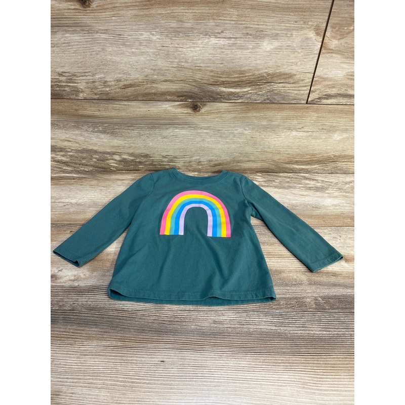 Cat & Jack Rainbow Shirt Green sz 2T Green 2T