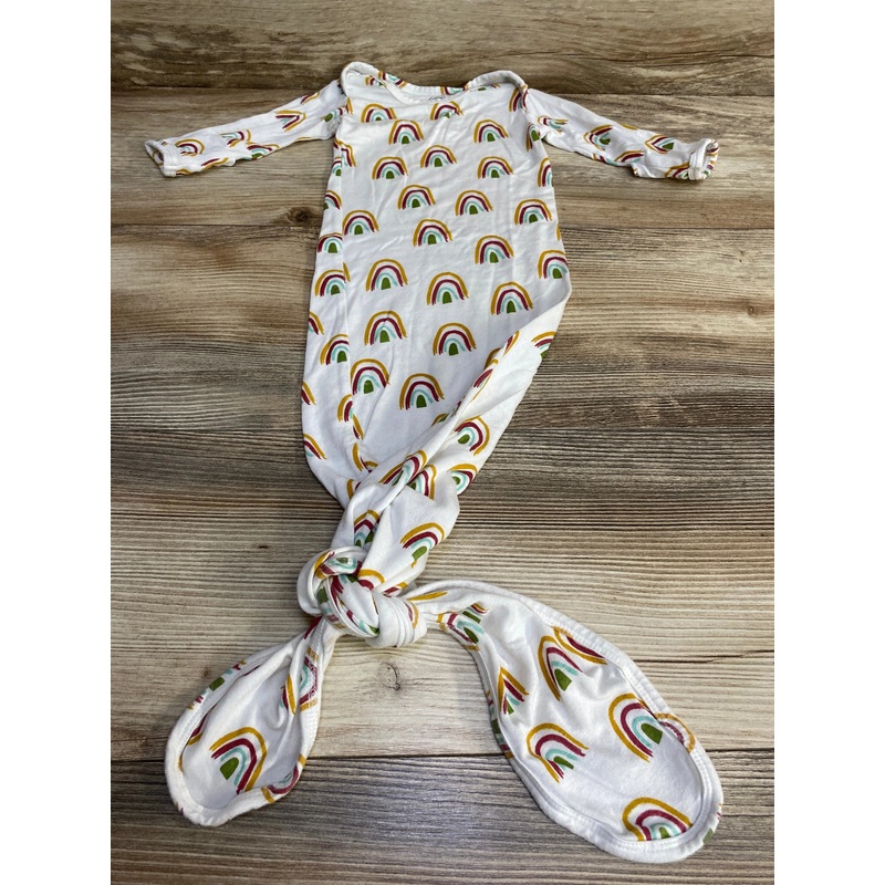 Emerson and Friends Rainbow Knot Gown White One Size White Newborn