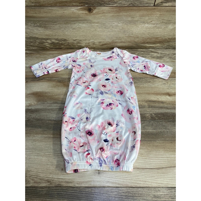 Floral Gown sz 3-6m White 3m
