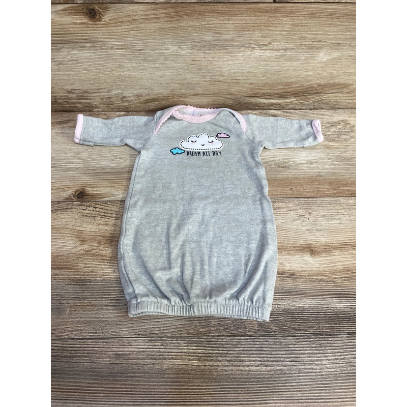 Gerber Dream All Day Gown Grey sz Preemie Grey Preemie