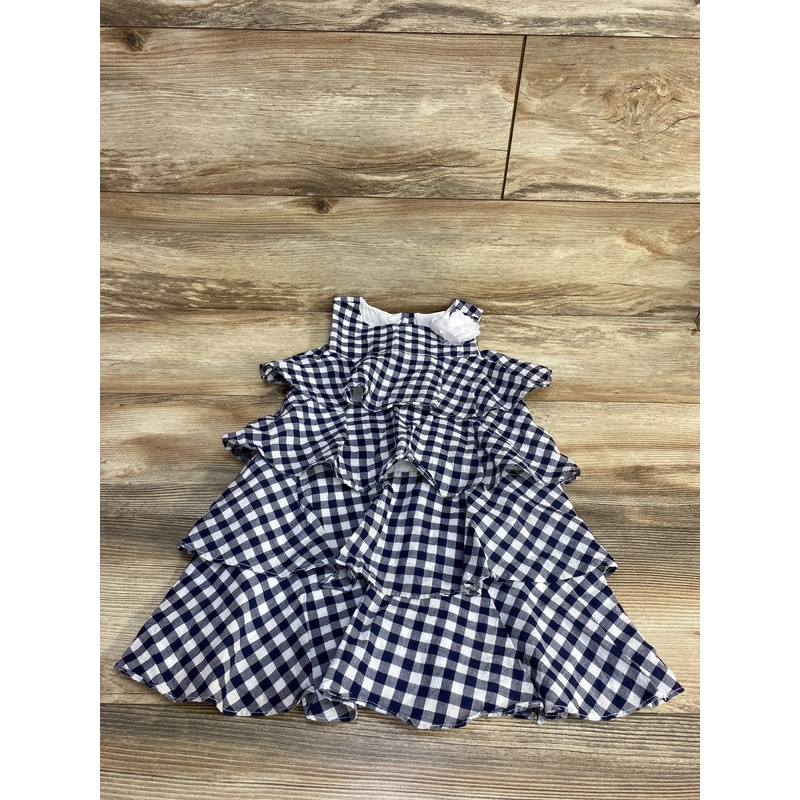Janie and Jack Gingham Tiered Dress Navy sz 5T Navy 5T
