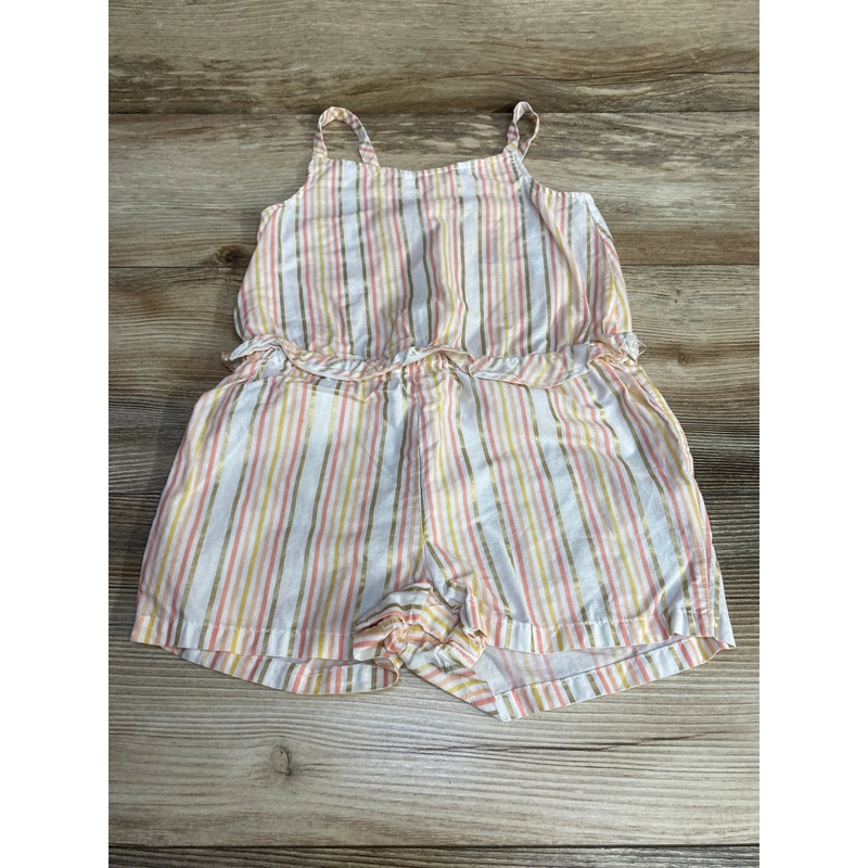 Maggie & Zoe Striped Romper White sz 5T White 5T