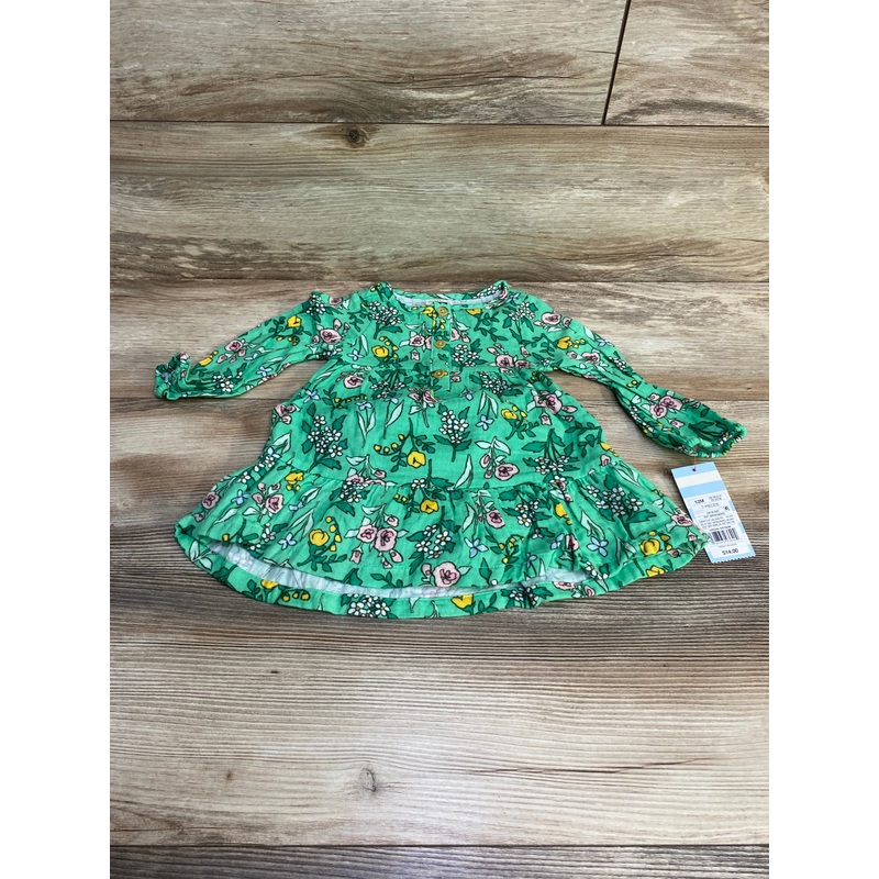 NEW Cat & Jack Floral Henley Dress & Bloomers Green sz 12m Green 12m