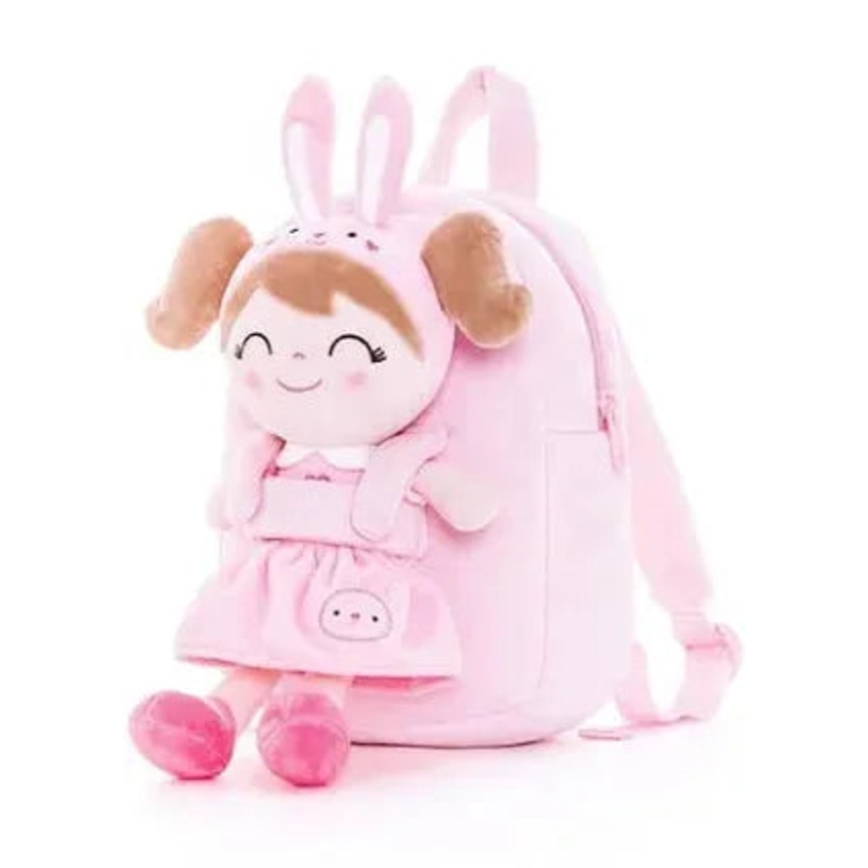 NEW Gloveleya Pink Rabbit Doll Plush Backpack