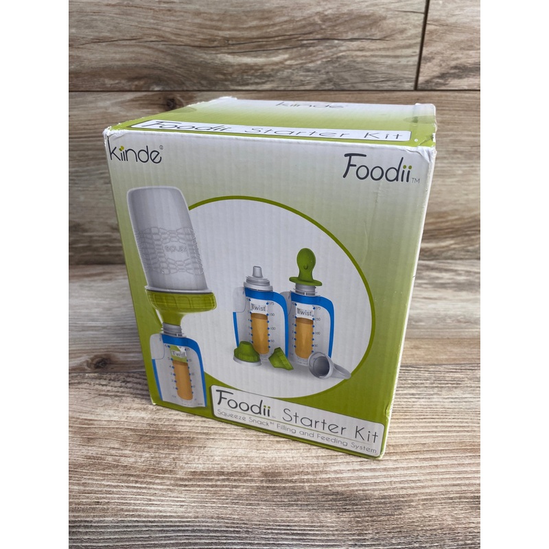 NEW Kiinde Foodii Starter Kit Squeeze Snack Feeding System