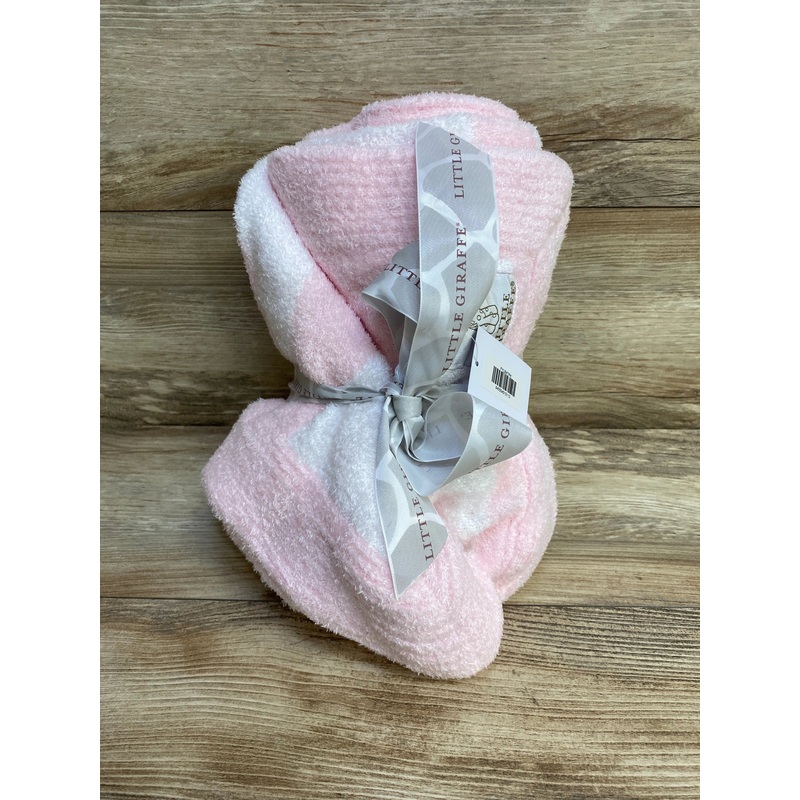 NEW Little Giraffe Plush Chenille Pink Baby Blanket “I Love You”