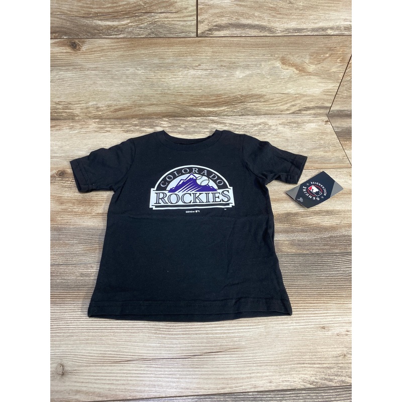 NEW MLB Colorado Rockies Black Primary Team Logo T-Shirt sz 3T Black 3T