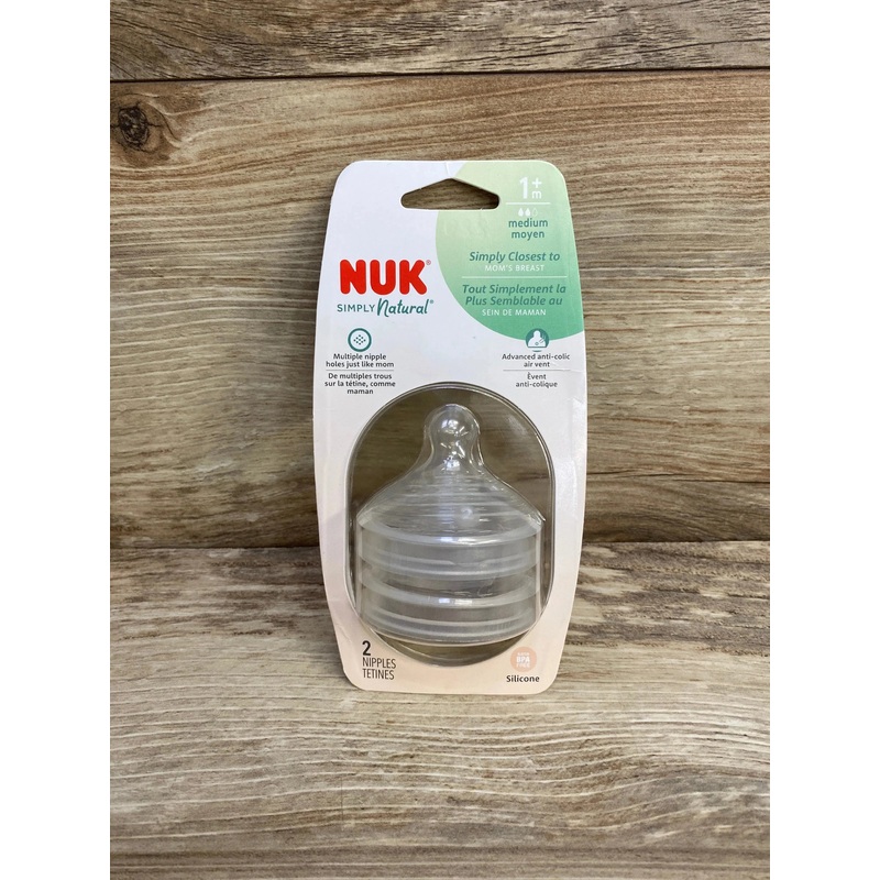 NEW NUK Simply Natural Baby Bottle Nipples, Medium Flow