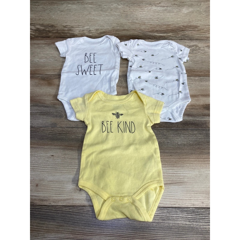 Rae Dunn 3pk Bee Kind Bodysuits Yellow/White sz 3-6m Yellow 3m