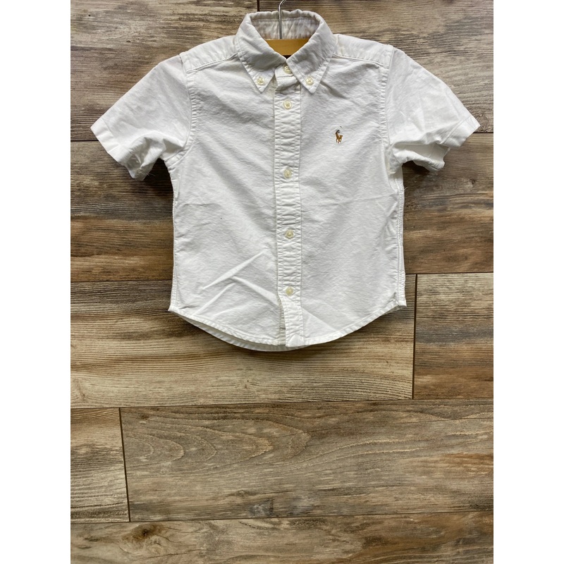 Ralph Lauren Solid Button Down Shirt White sz 2T White 2T