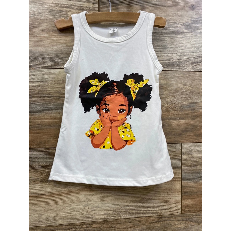 Shein Graphic Tank Dress White sz 6-9m White 6m