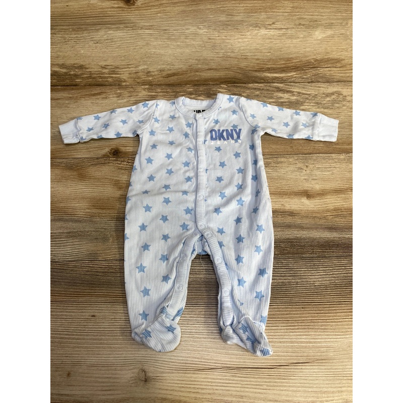 DKNY Star Print Ribbed Sleeper Blue sz 0-3m Blue Newborn