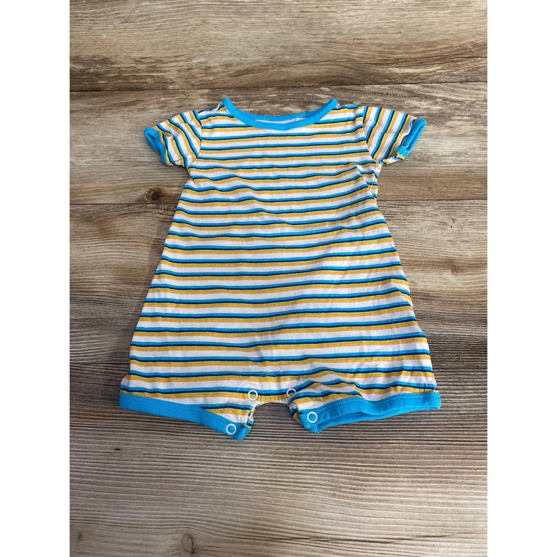 Laughing Llama Striped Shortie Romper Blue sz 18m Blue 18m