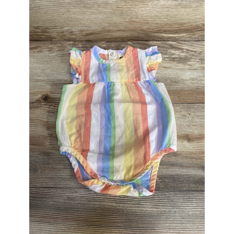 Monica + Andy Striped Romper White sz 0-3m Multicolor Newborn