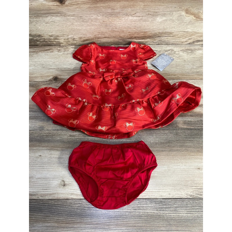 NEW Disney Store 2pc Minnie Mouse Dress & Bloomers Red sz 6-9m Red 6m