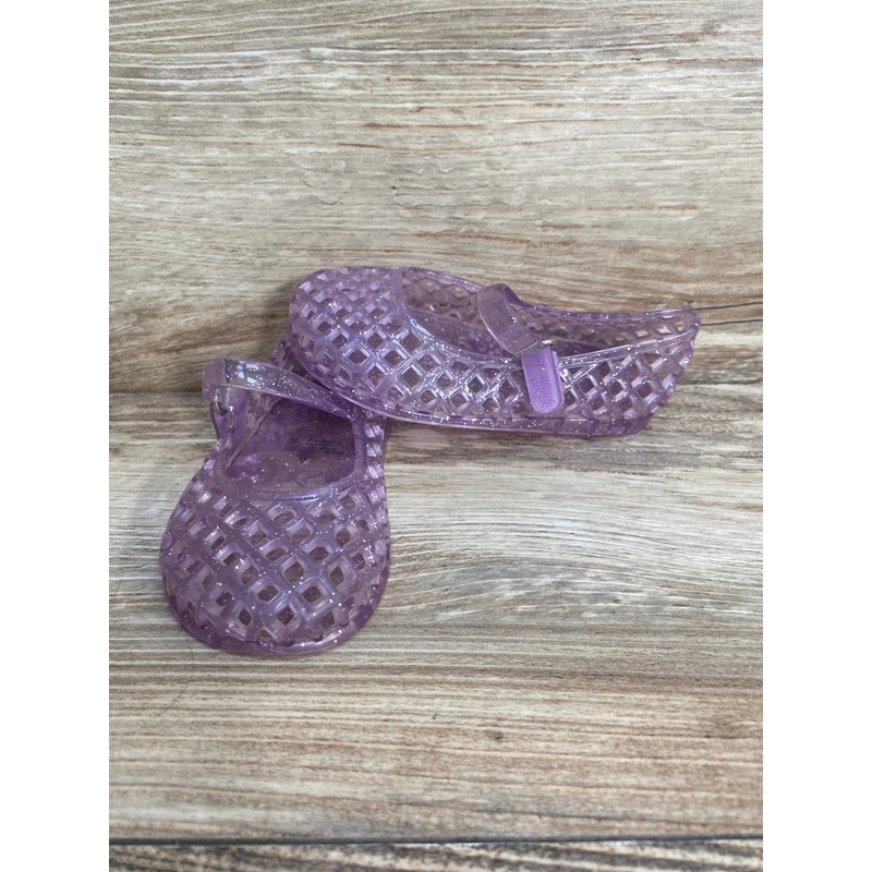 Old Navy Diamond Cut-Out Jelly Mary Jane Flats Lilac sz 6c