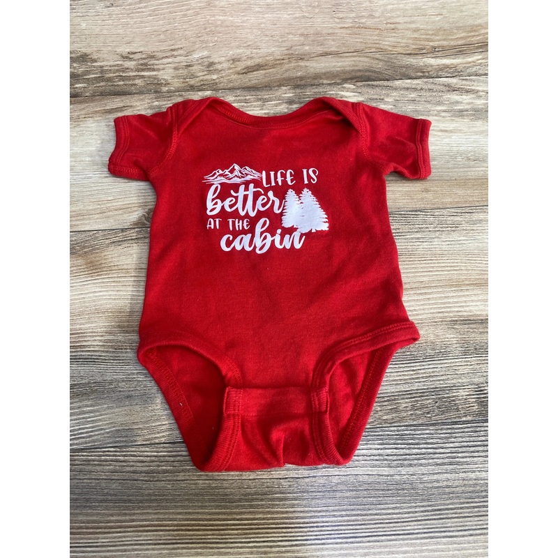 Rabbit Skins Life Is Better At The Cabin Bodysuit Red sz 12m Red 12m