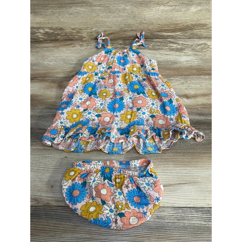 Tullabee 2pc Floral Dress & Bloomers Pink sz 12-18m Pink 12m
