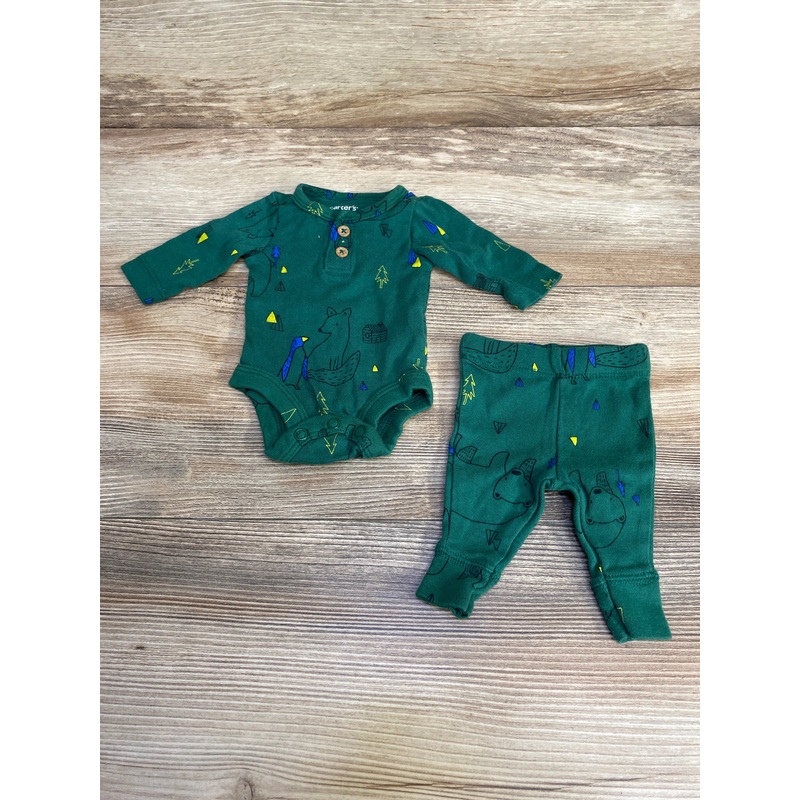Carter’s 2pc Bear Bodysuit & Pants Green sz Preemie Green Preemie