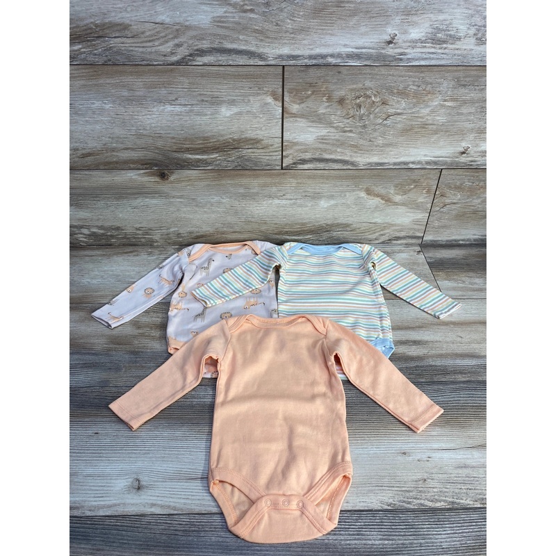 Chick Pea 3pk Bodysuits Orange sz 6-9m Orange 6m
