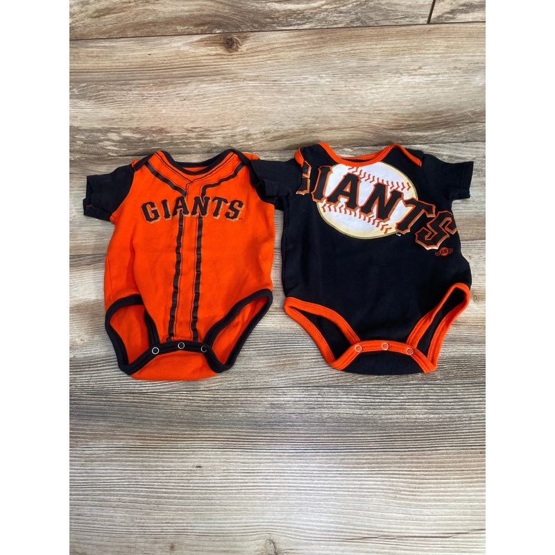 Genuine Merchandise 2pk Giants Bodysuits Orange/Black sz 6-9m Black 6m