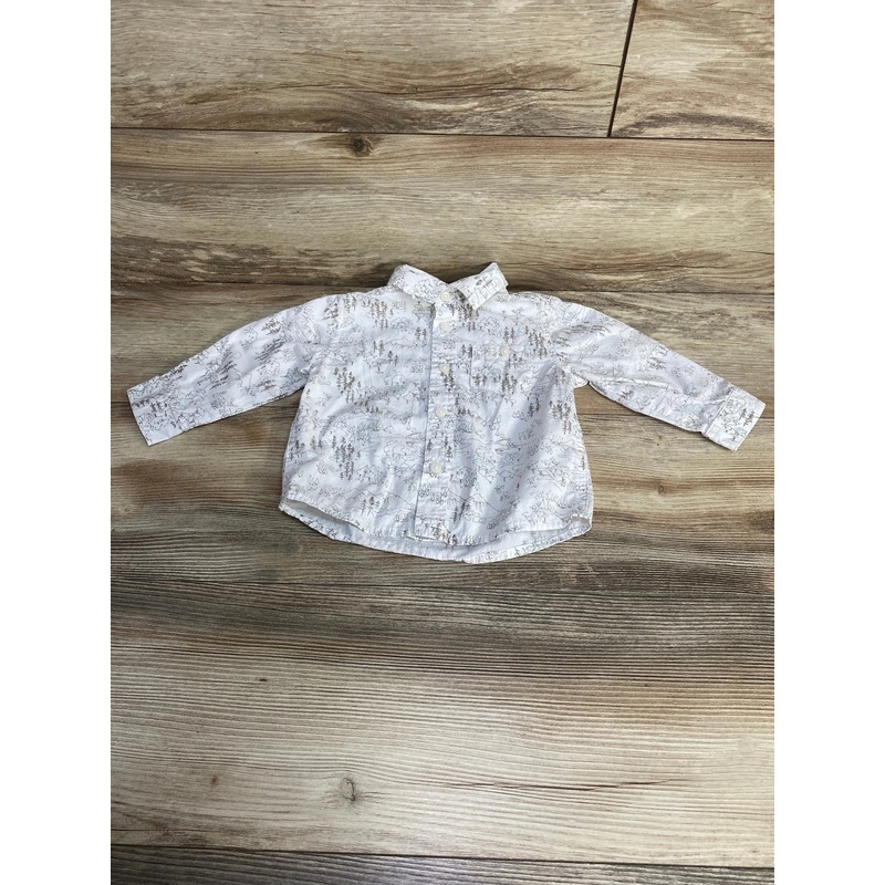 Gymboree Scenic Button-Up Shirt White sz 12-18m White 12m